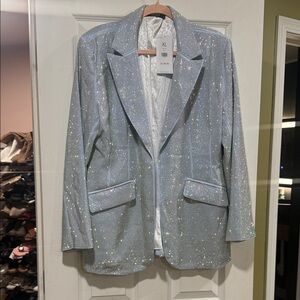 AKIRA Sparkling Silver Women's Blazer
